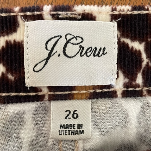 J. Crew 10” Toothpick Leopard Corduroy Pants 26 - Picture 7 of 11
